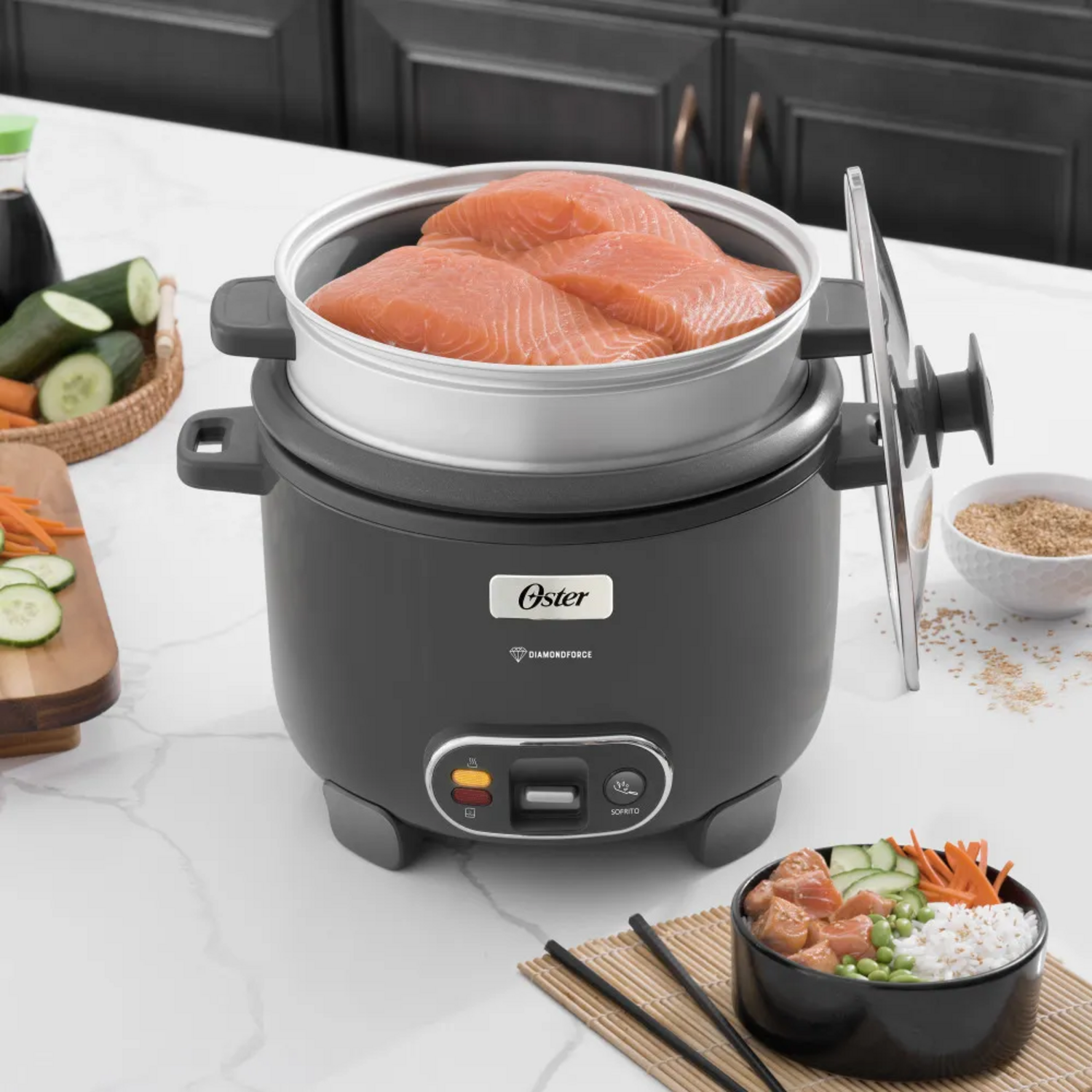 Arrocera Oster 12 Tazas Sofrito y Vaporera Mod 2212406