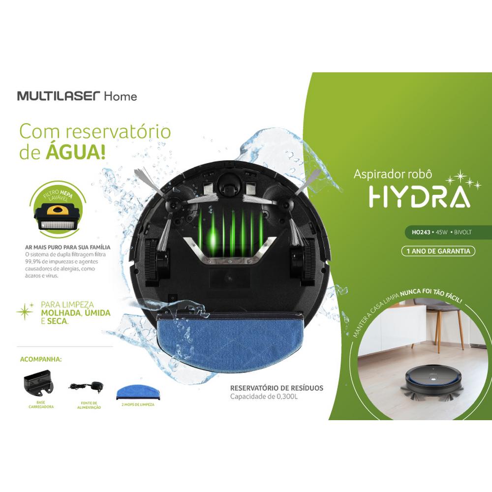 Aspiradora Robot Multilaser Hydra 3 en 1 HO314 7908414444614 by Multilaser | New Horizons