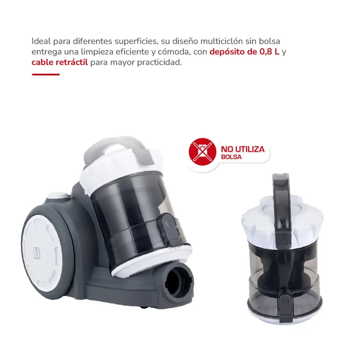 Aspiradora Thomas TH-2202BL 1400W HEPA Sin Bolsa 0,8L Gris