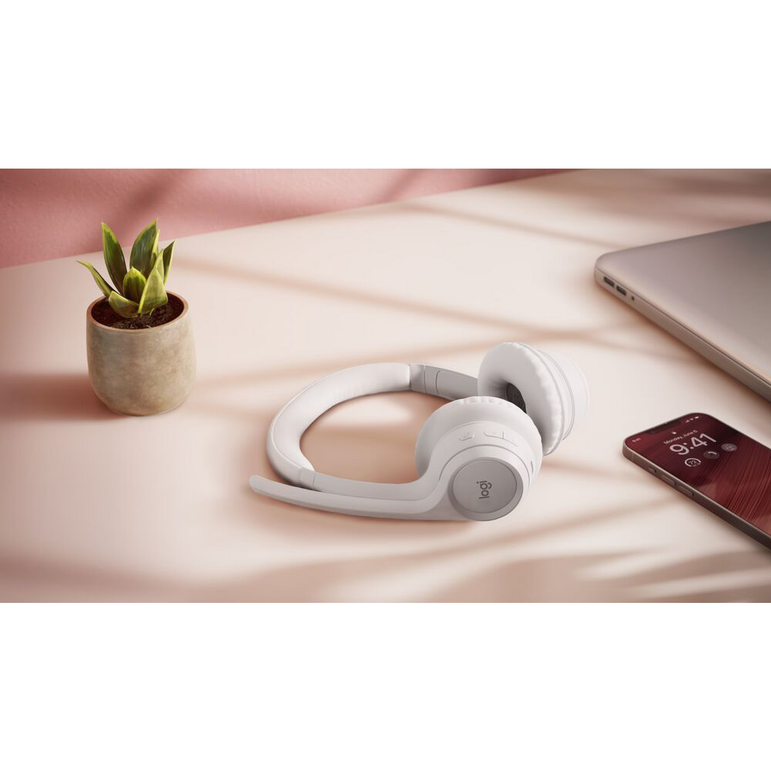 Audifono con Microfono Logitech Zone 300 Blanco 097855193681 Audifono by Logitech | New Horizons