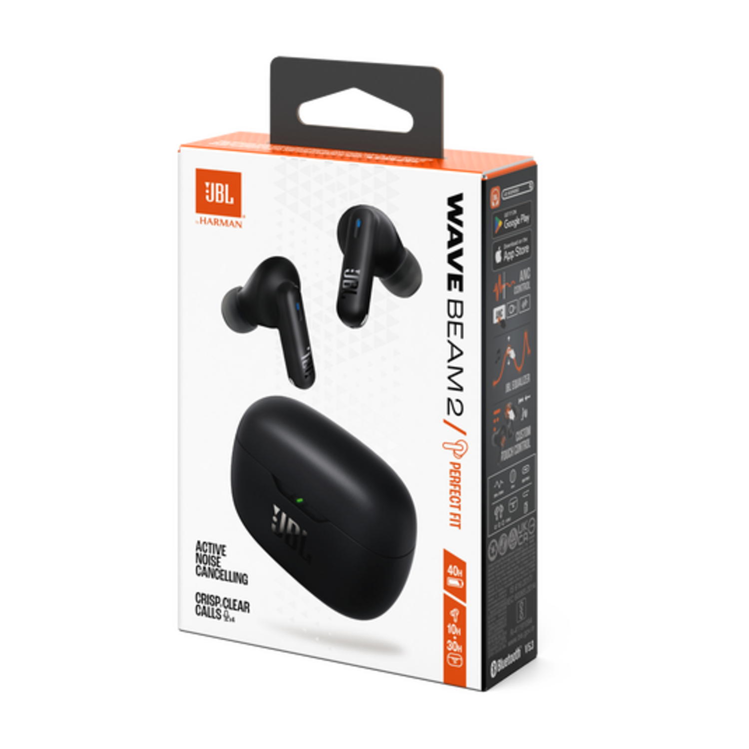 Audífonos JBL Wave Beam 2 ANC 40h Pure Bass Negro