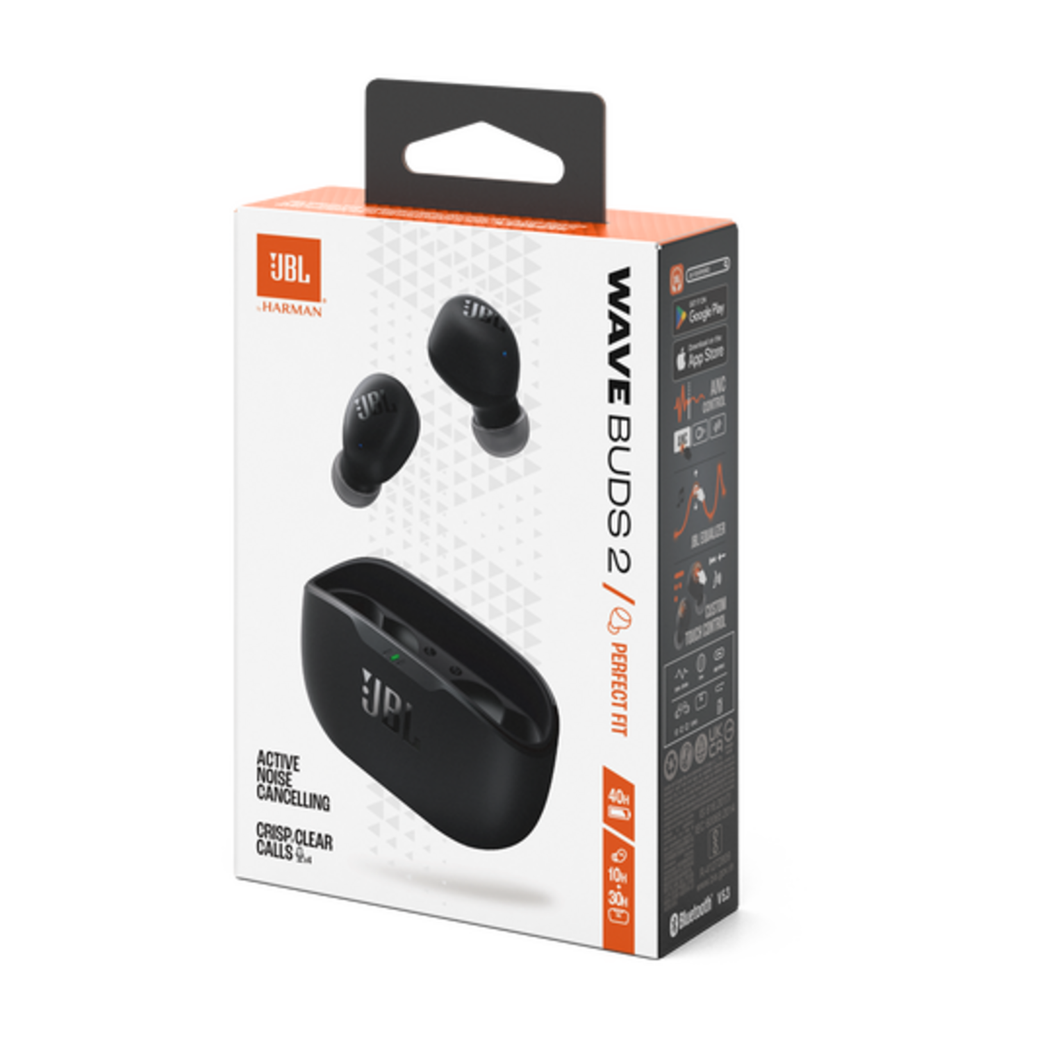 Audifonos JBL Wave Buds 2 ANC 40h Pure Bass IP54 Negro