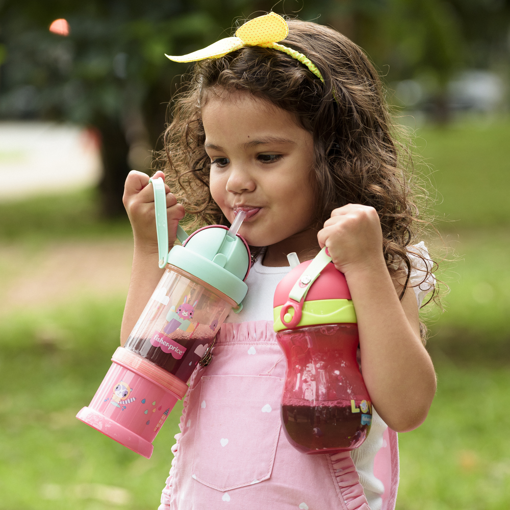 Vaso Porta Snack Fisher Price Playfyl Rosa Sunset BB1013