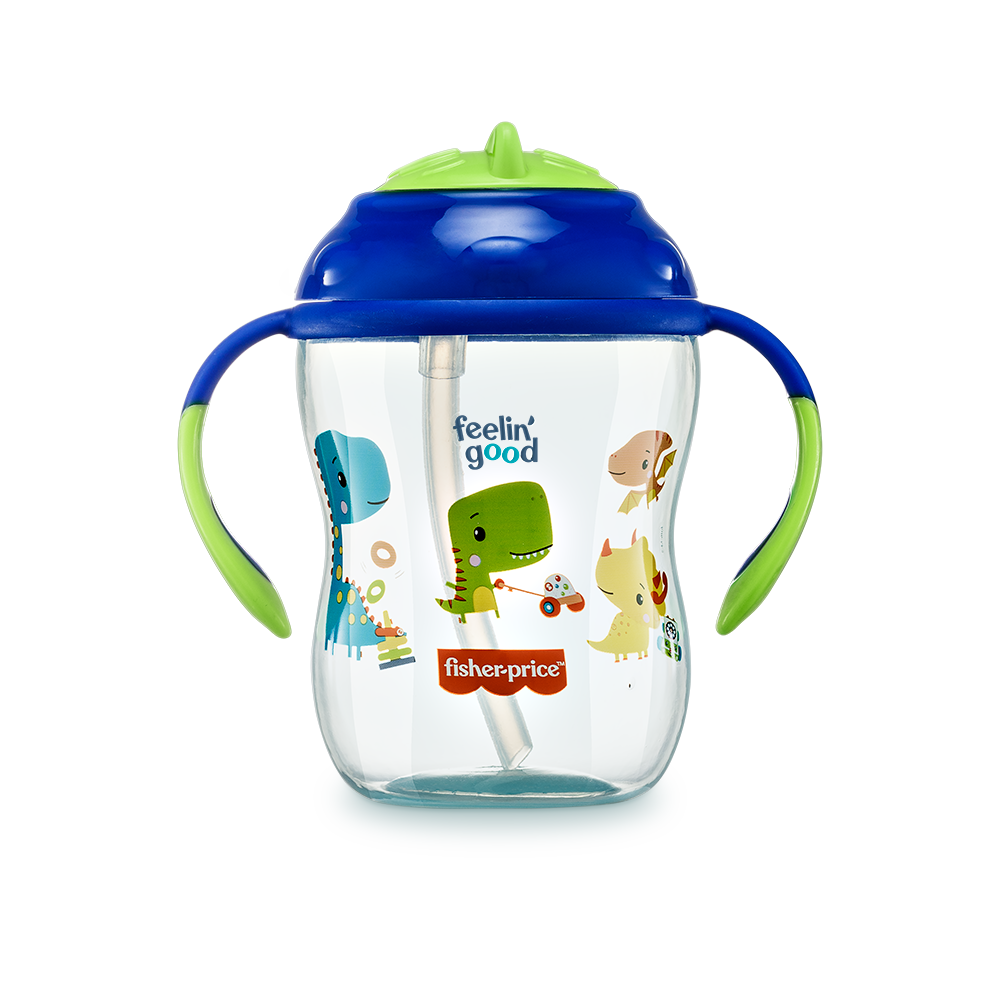 Vaso Con Bombilla First Moments Fisher Price Azul BB1016