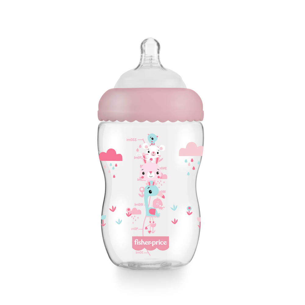 Mamadera  Fisher Price First Moments Boca Ancha 330 ml Rosa