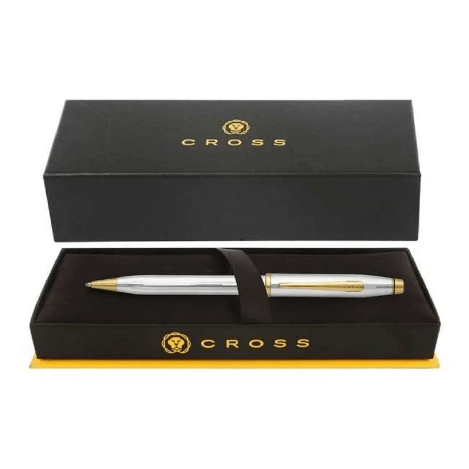 Bolígrafo Cross Century II Medalist Cromo Oro 23K Premium en su elegante estuche de presentación.