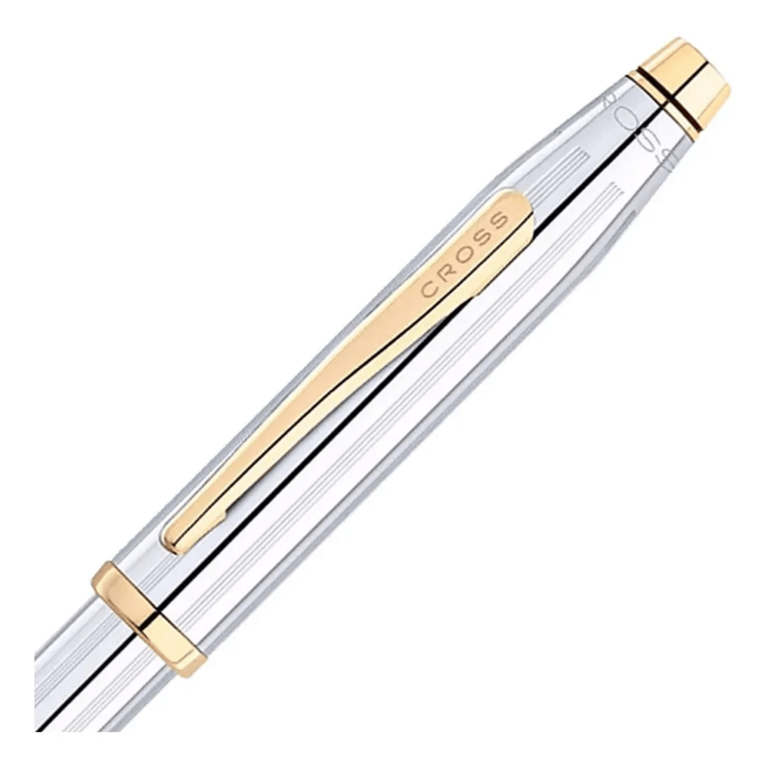 Bolígrafo Cross Century II Medalist Cromo Oro 23K Premium con detalles dorados y cuerpo elegante.