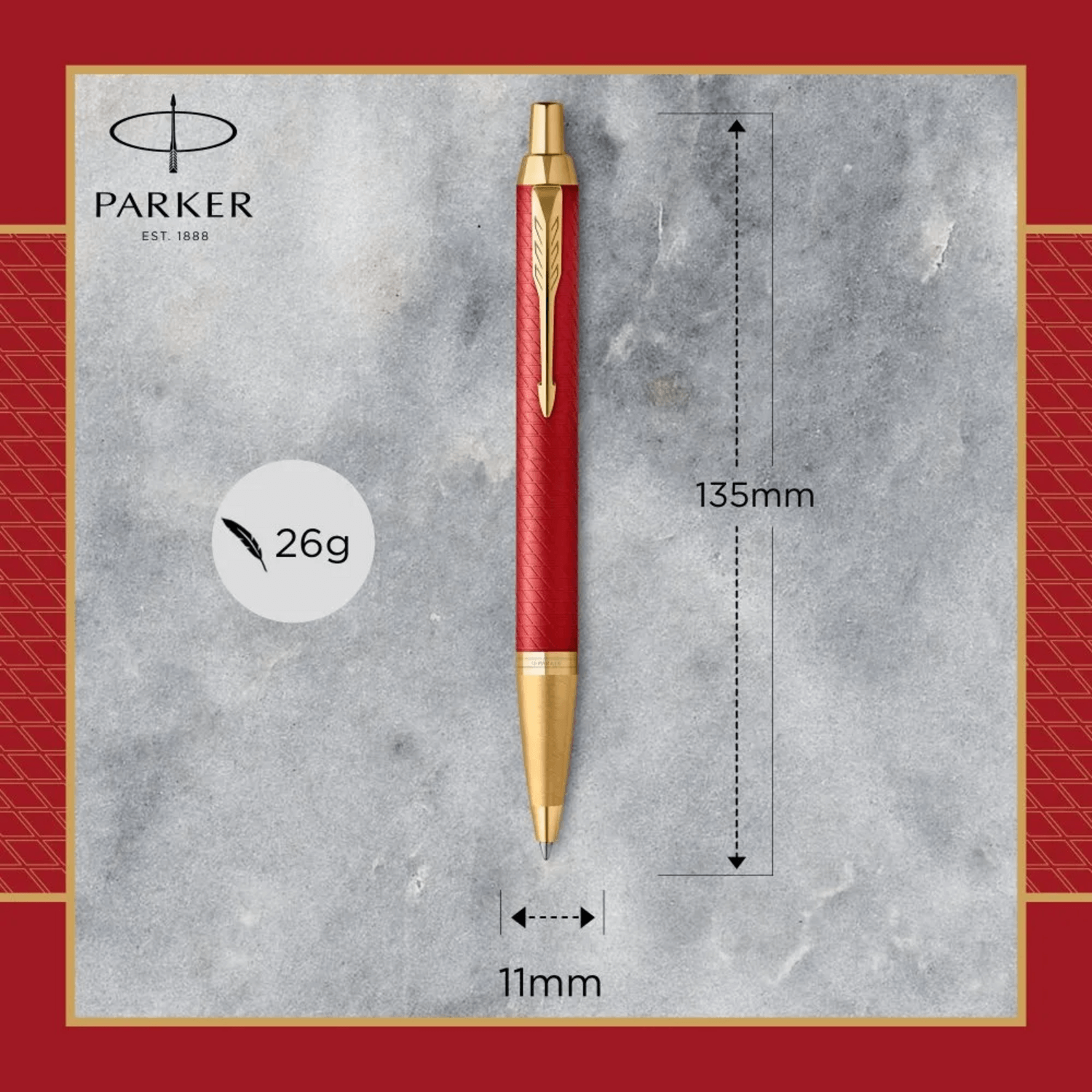 Bolígrafo Parker IM Premium Rojo Tinta Azul
