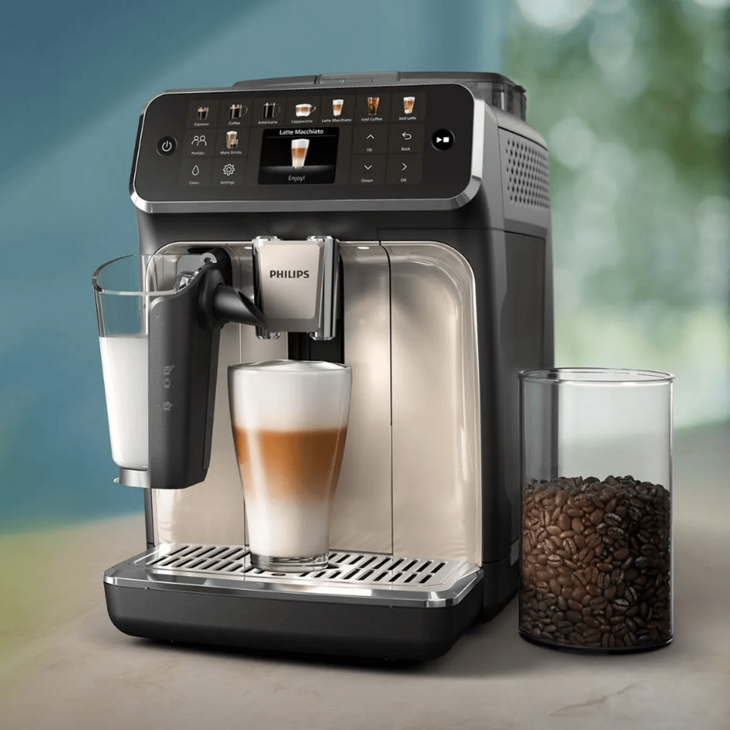Cafetera Philips Superautomática EP5547 LatteGo 20 Bebidas
