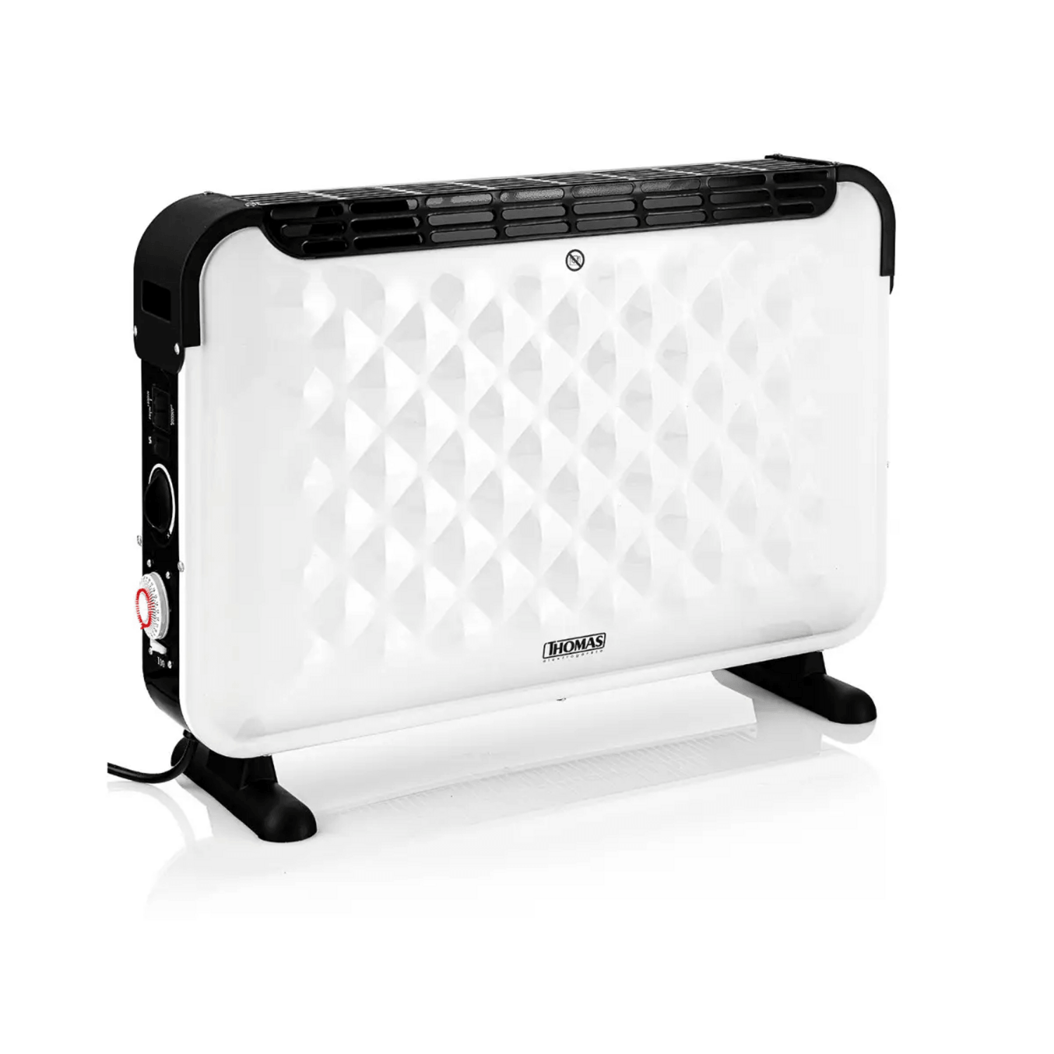 Calefactor Convector Thomas TH-CV51 2000W Timer Turbo 24H en color blanco, diseño moderno y eficiente para calentar espacios.