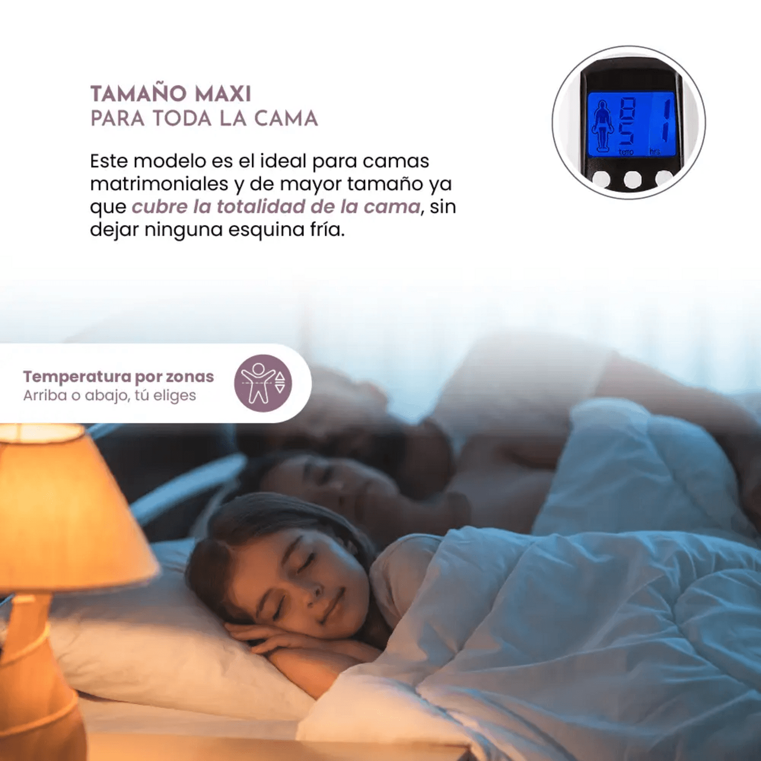 Calienta Cama Siegen 2 Plazas XL Soft 9 Temp 60 W SG-5501