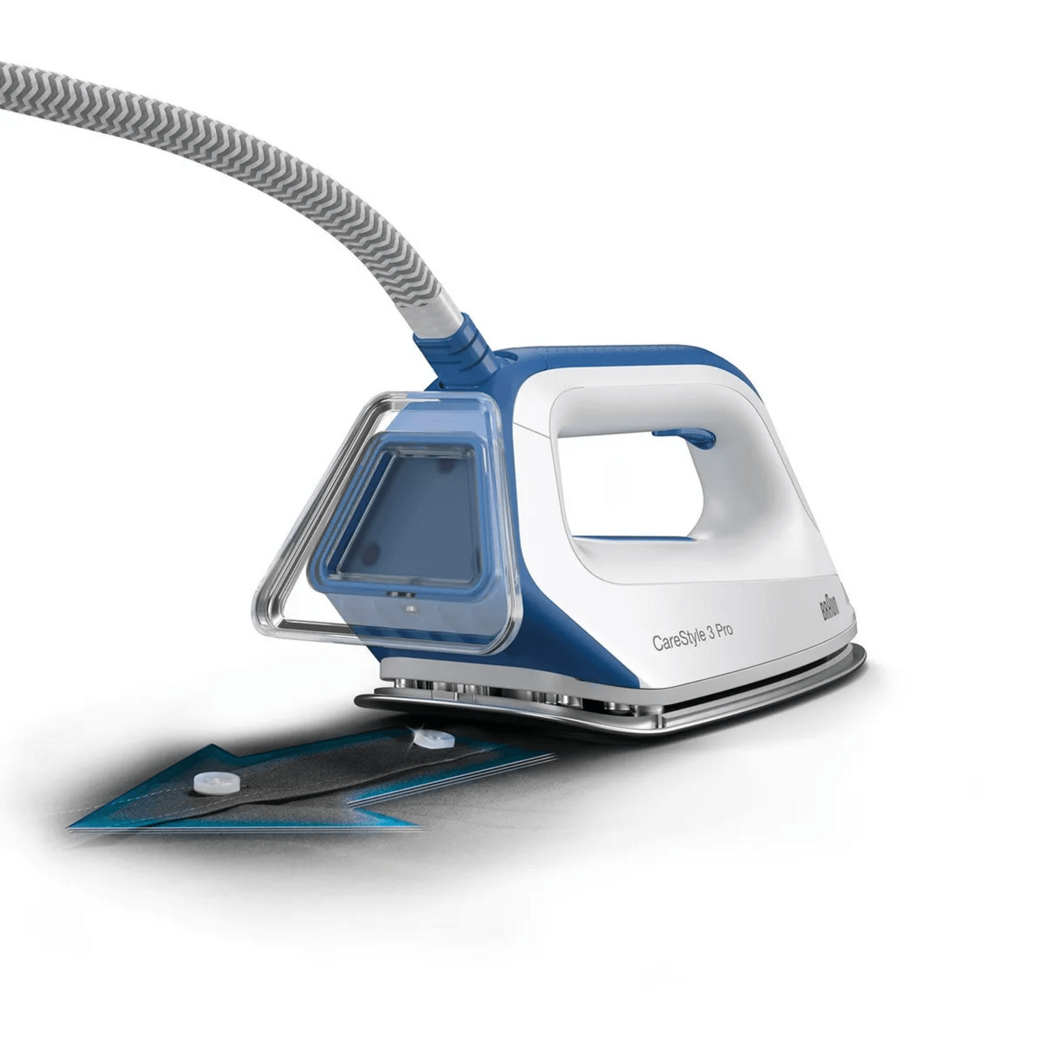 Centro Planchado Braun CareStyle 3 Pro con vapor y diseño moderno, ideal para planchar con facilidad.