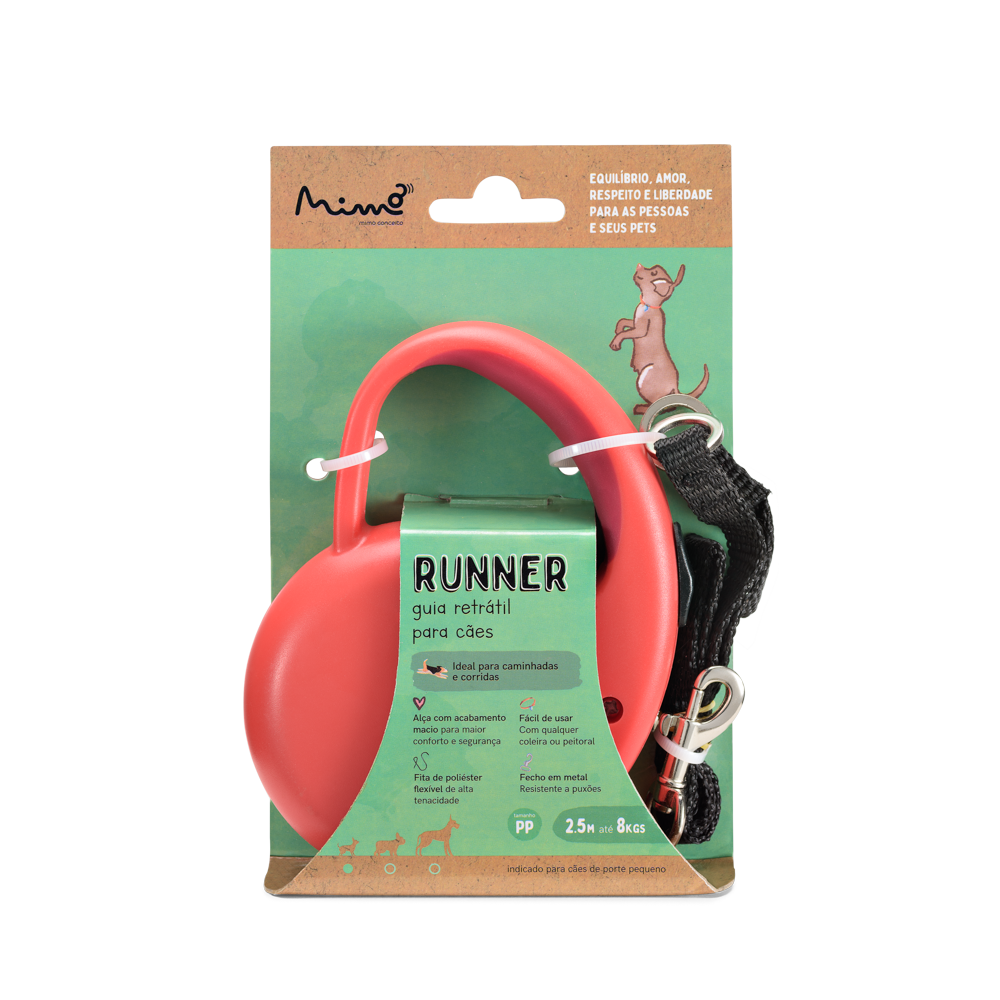 Correa Retractil Perro Mimo P 3 Mt 8kg Roja PP031 7908414408609 by Mimo | New Horizons