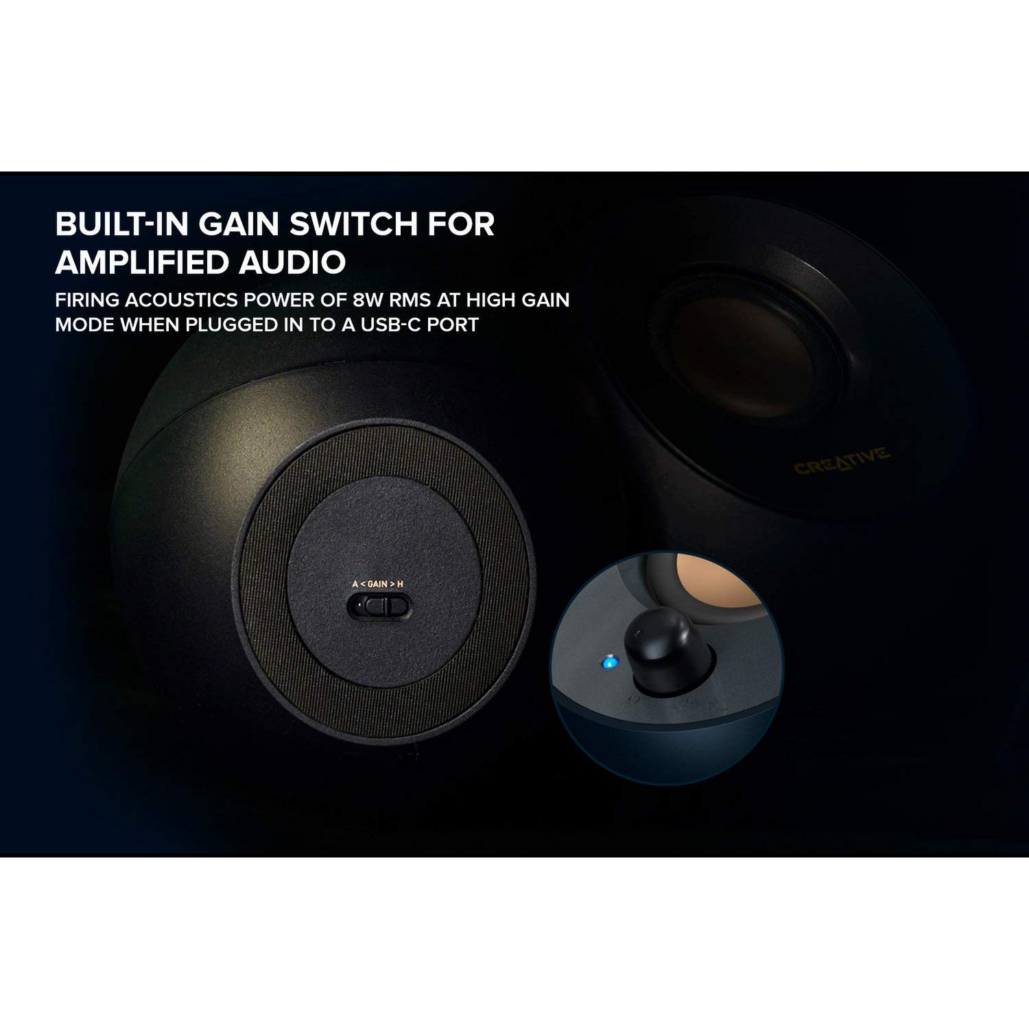 Parlantes Altavoces Creative Pebble V2 8W Negro
