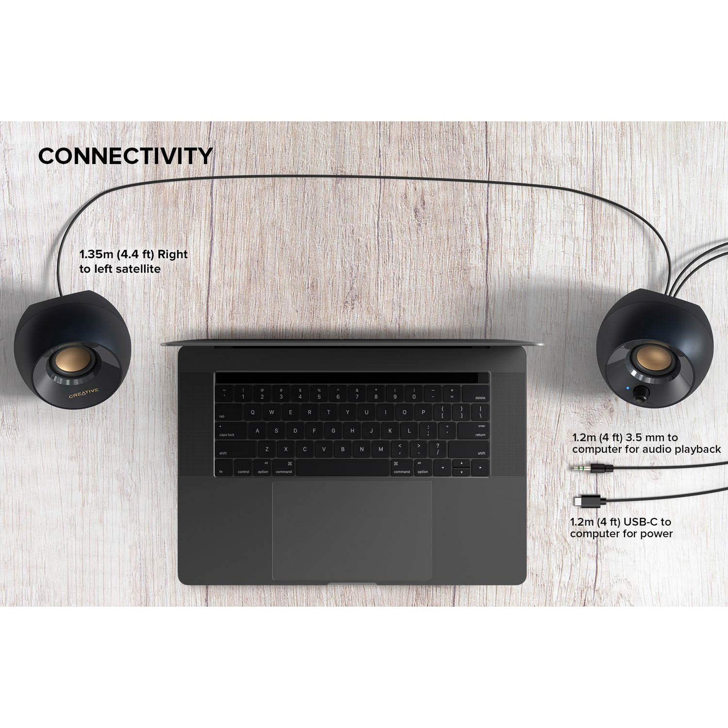Parlantes Altavoces Creative Pebble V2 8W Negro