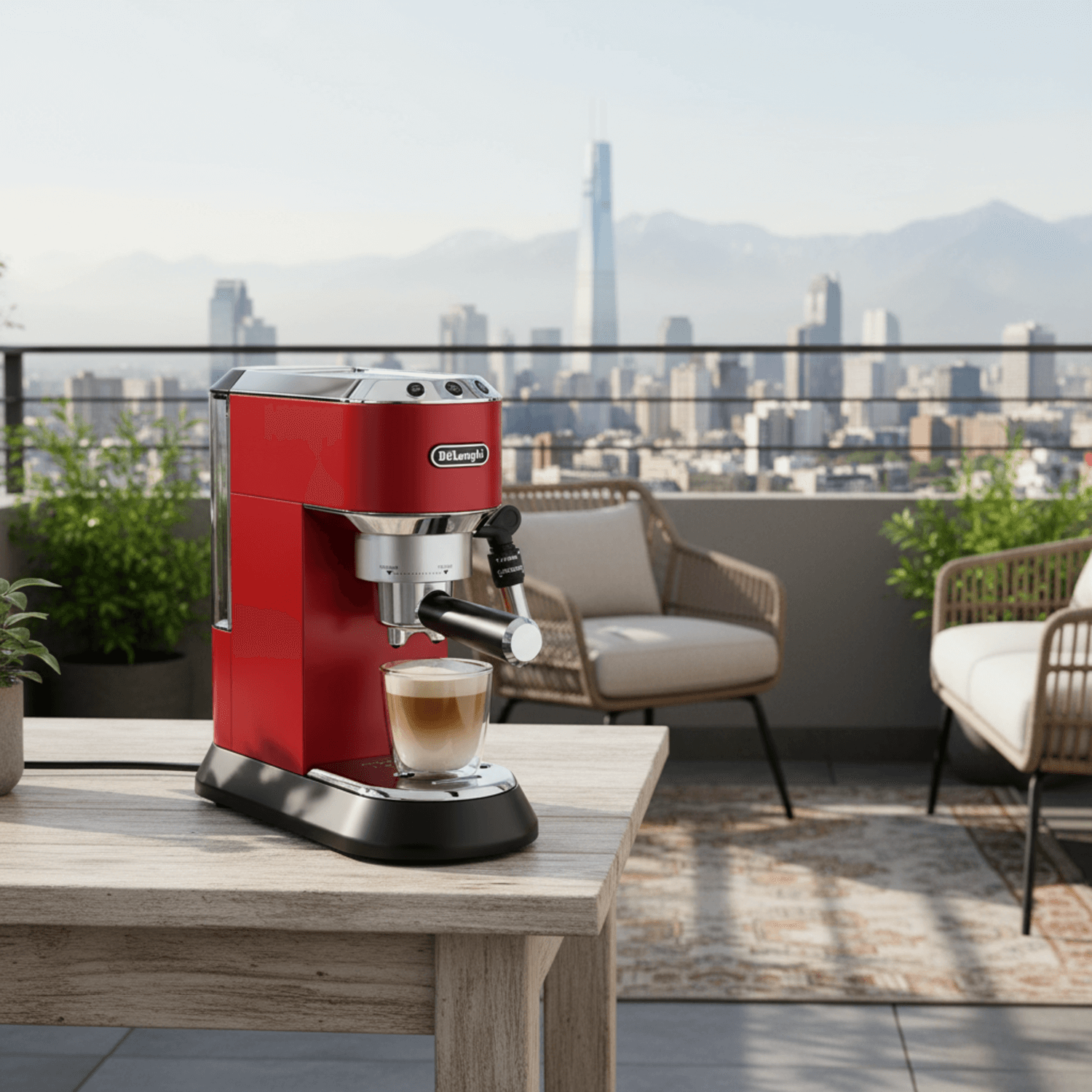 Cafetera DeLonghi Espresso Dedica Style Roja
