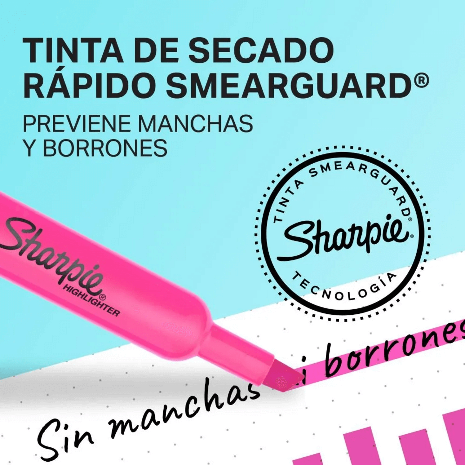 Destacadores Sharpie Tank Pastel x4 Cincel Secado Rápido
