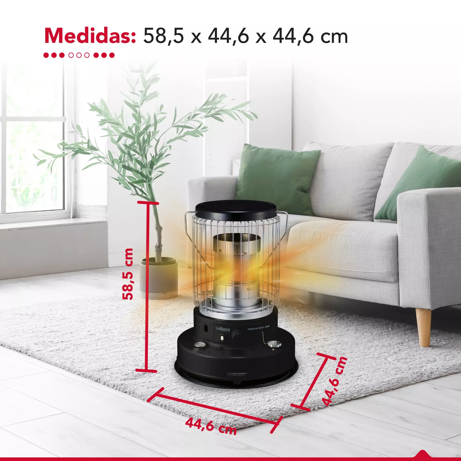 Estufa Parafina Thorben KW Heat 4400 7,2L Encendido Auto