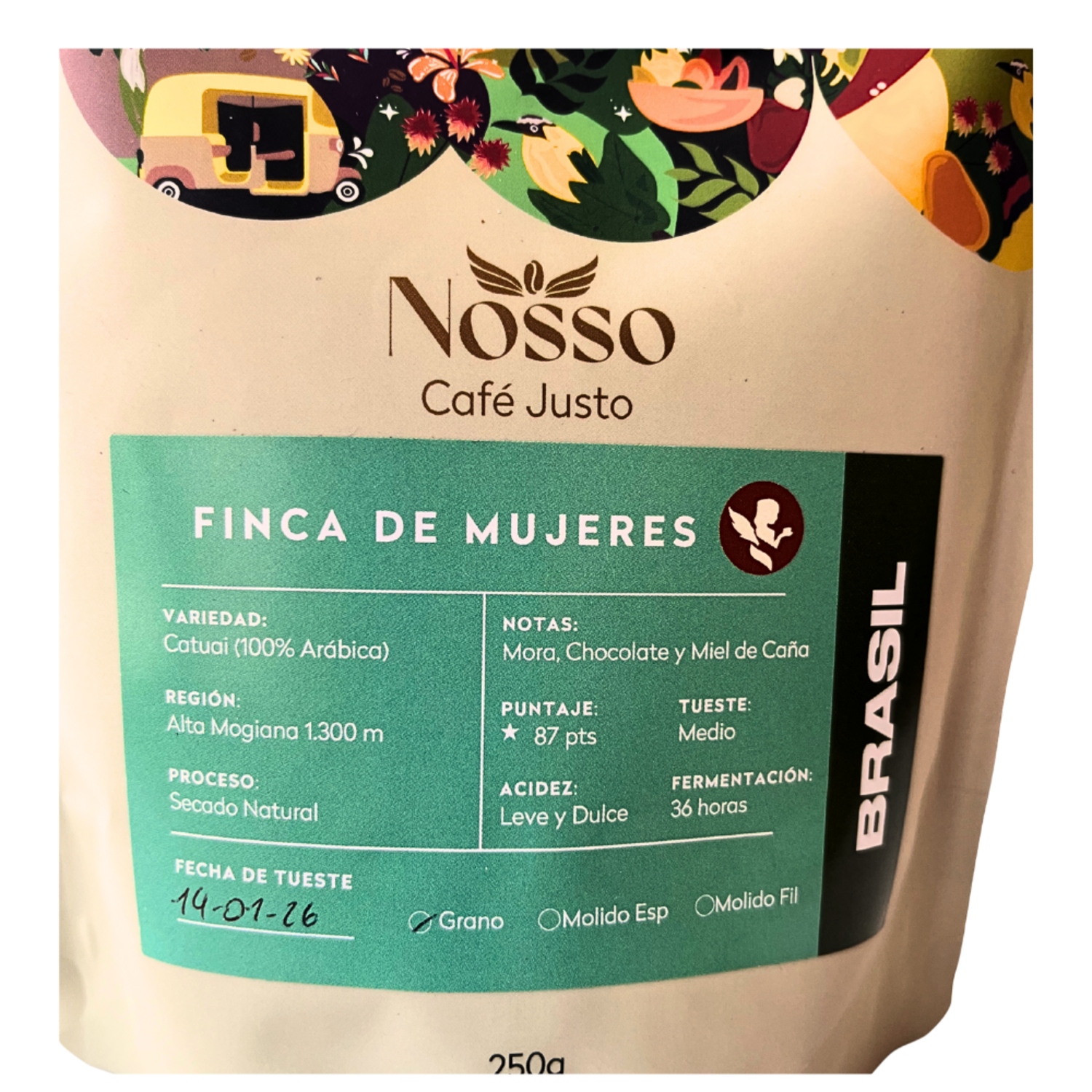 Cafe en Grano Nosso Cafe Justo Finca Mujeres 250g