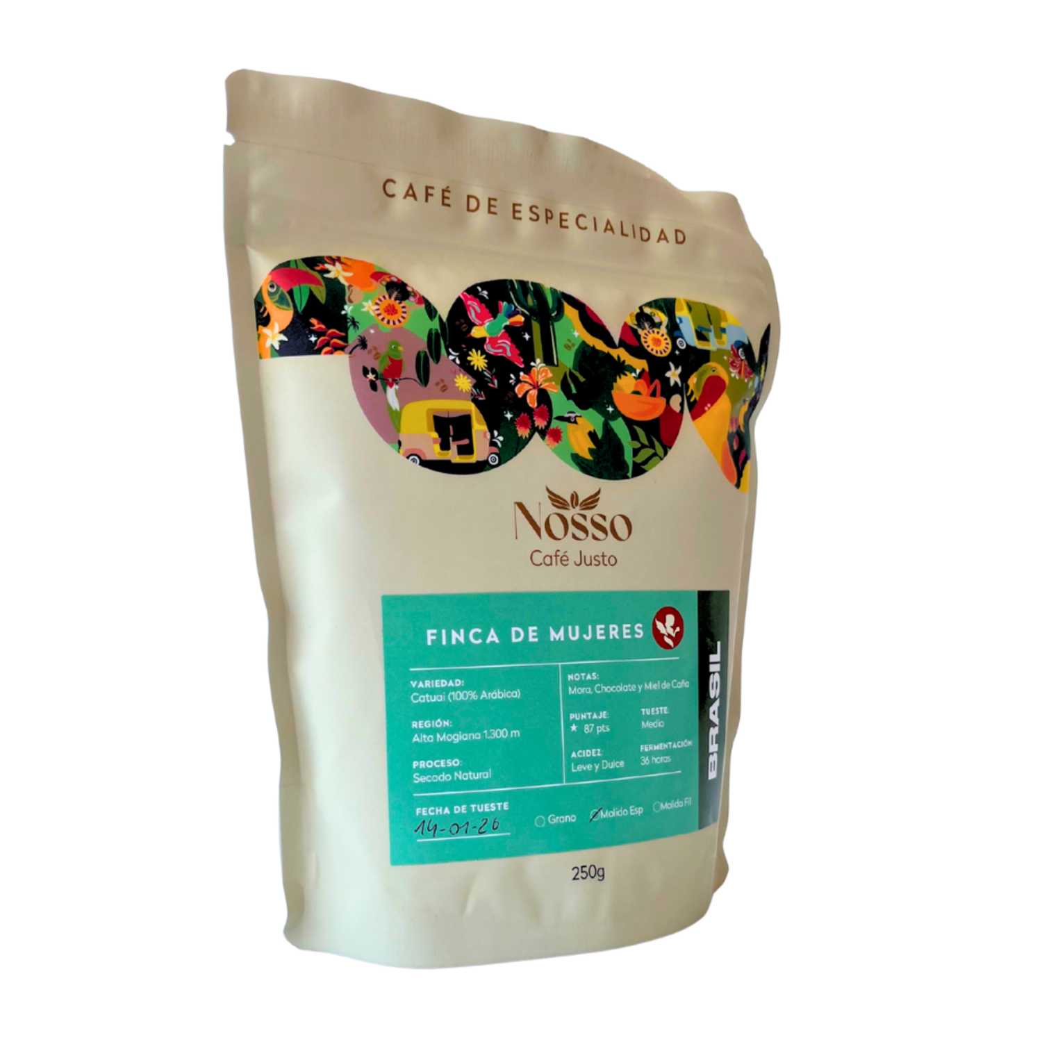 Cafe Molido Nosso Cafe Justo Finca Mujeres Brasil 250g