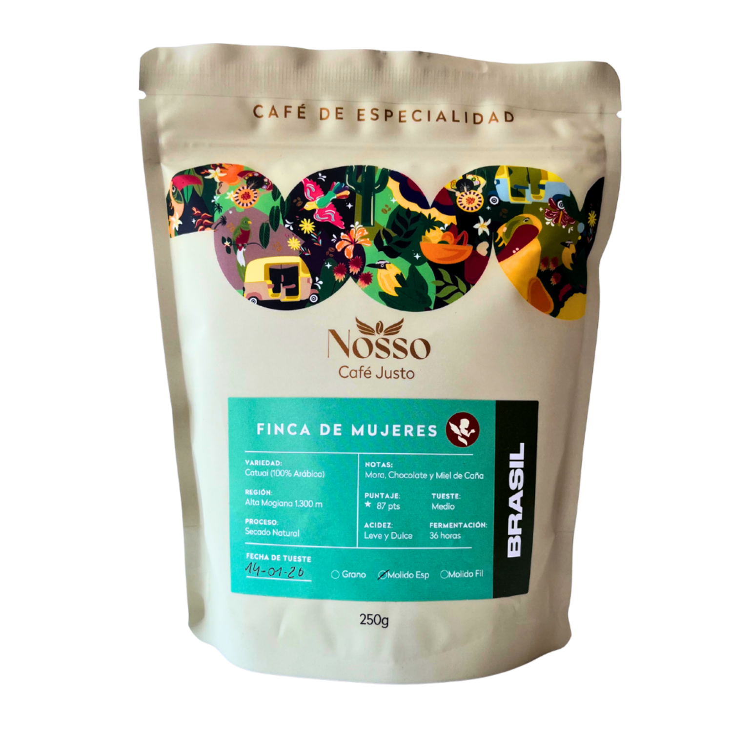 Cafe Molido Nosso Cafe Justo Finca Mujeres Brasil 250g