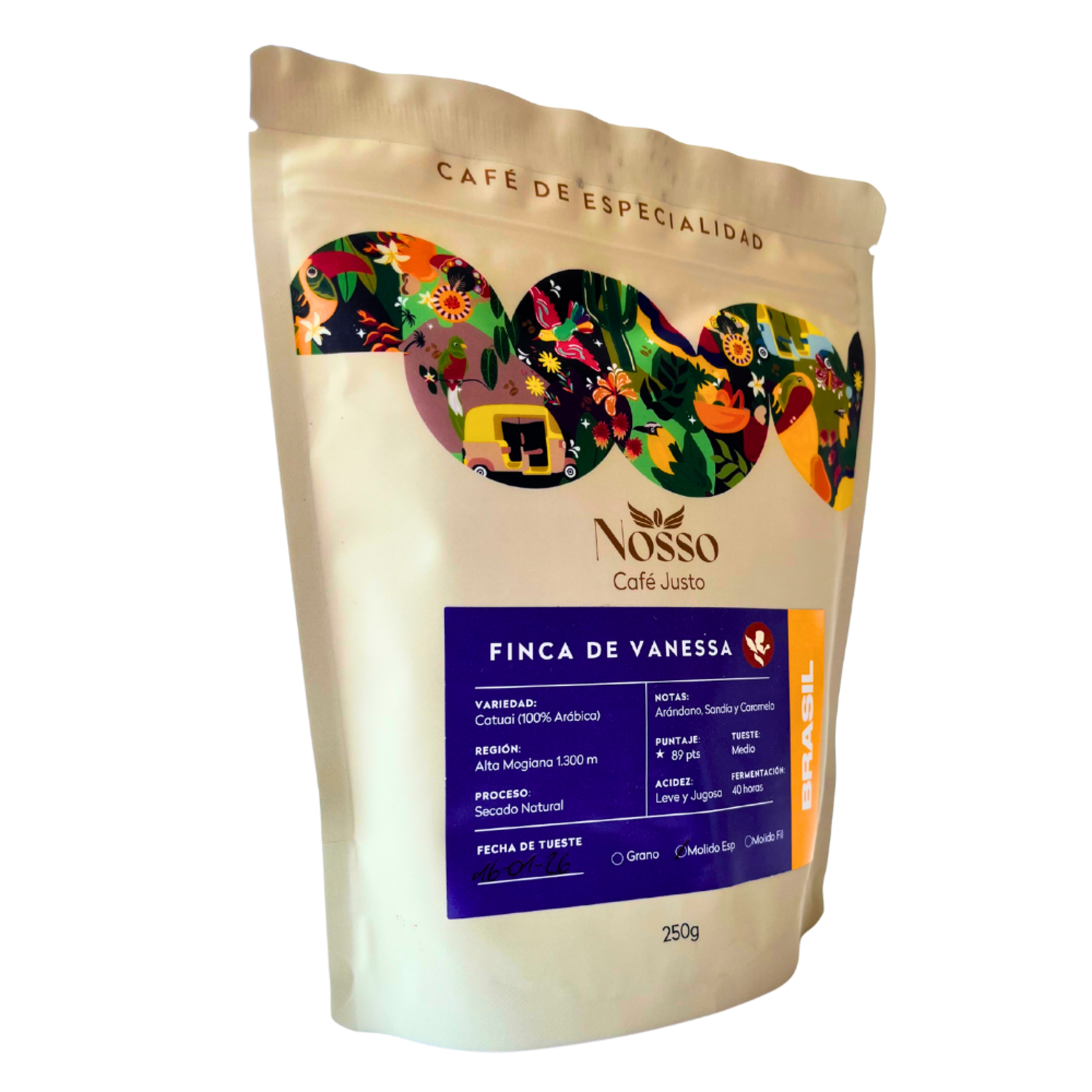 Cafe Molido Espresso Nosso Café Justo Finca Vanessa 250g