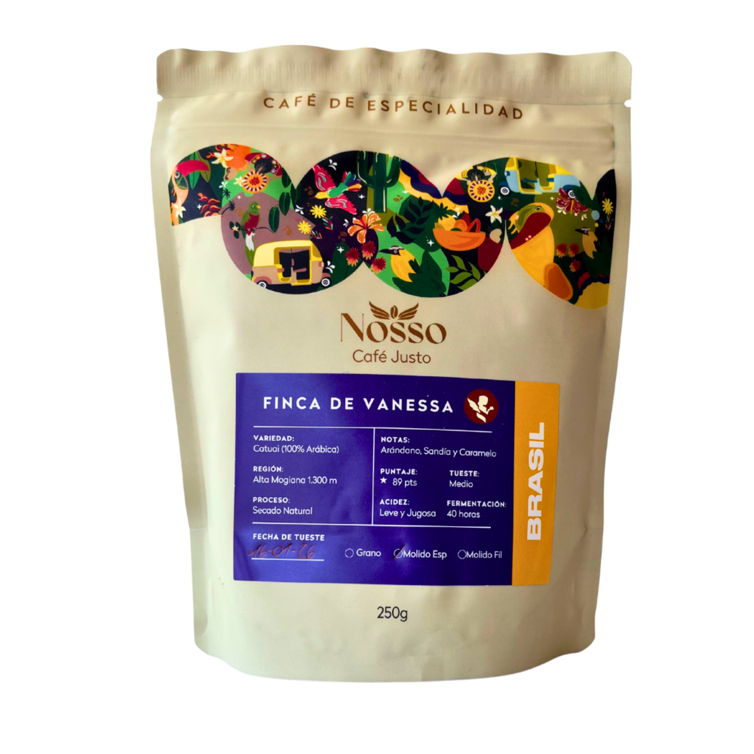 Cafe Molido Espresso Nosso Café Justo Finca Vanessa 250g