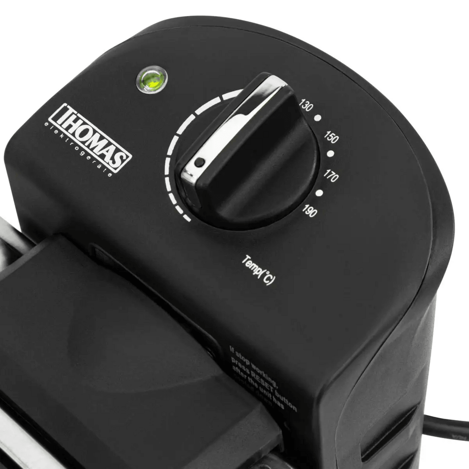 Control de temperatura de la Freidora Aceite Thomas 5 Litros 1950W Rápida Inox 190C