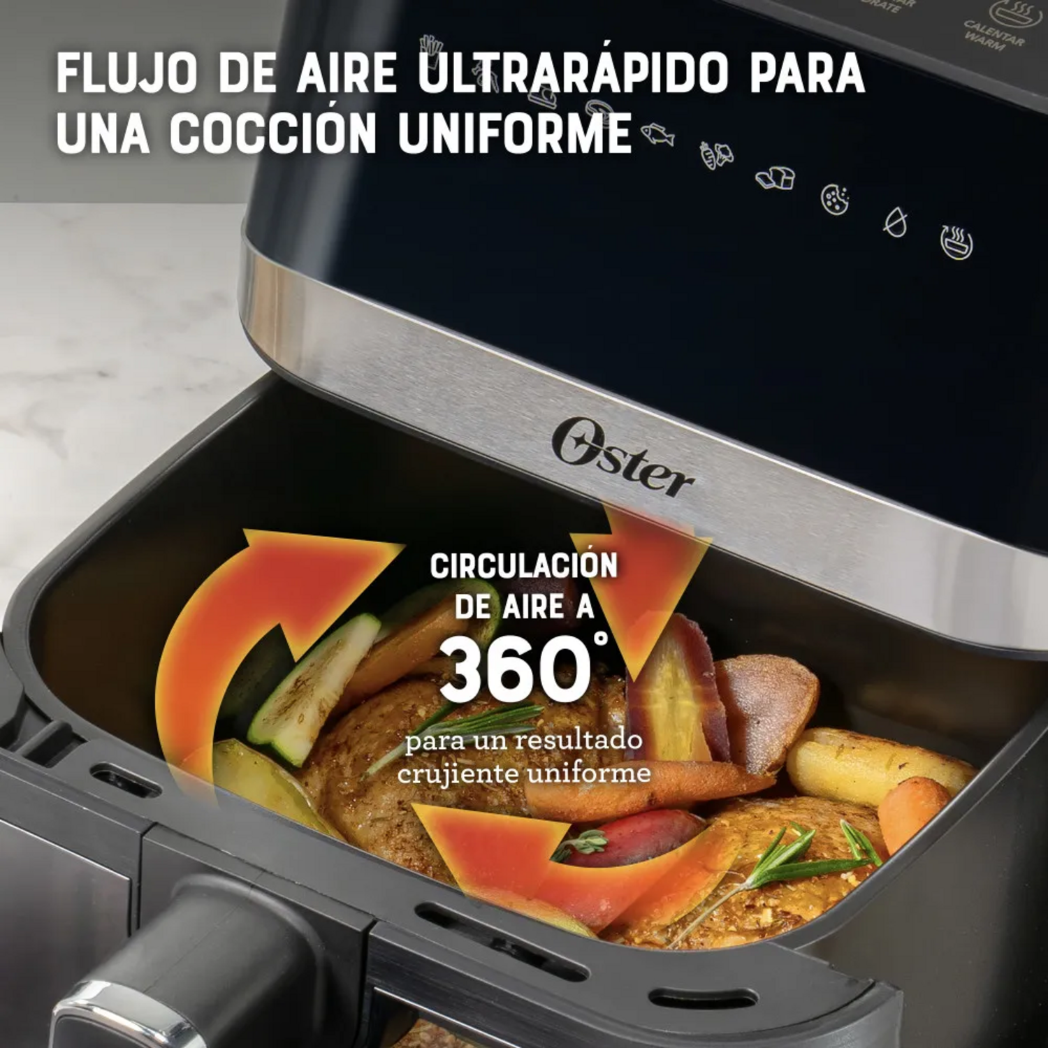 Freidora Air Fryer Oster 4L Visor 10 Prog 2204820