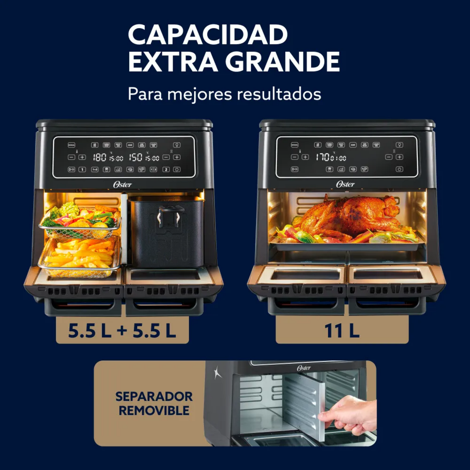 Freidora Air Fryer Oster Flex XL Doble 11 Litros 2223818