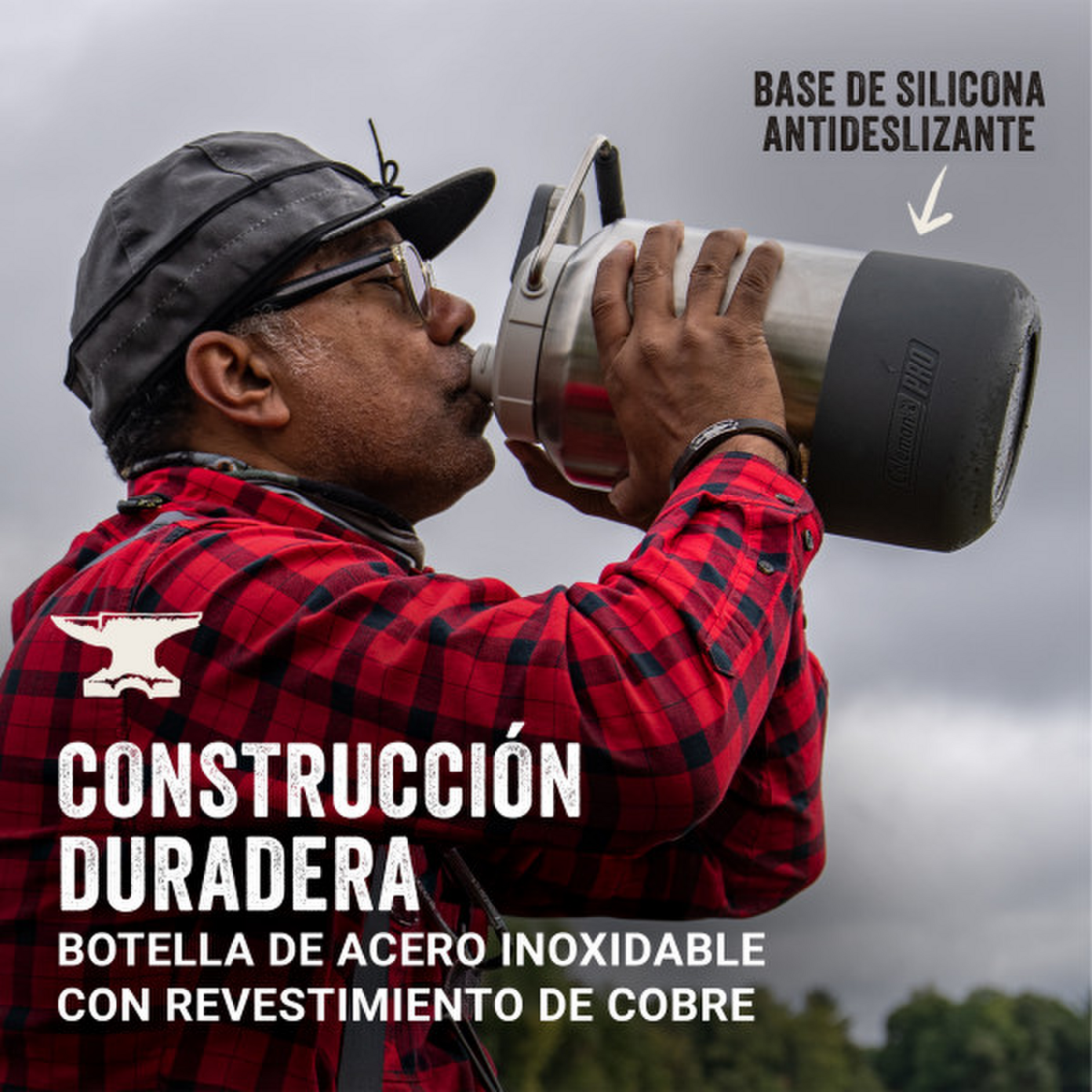 Galón Coleman Pro Acero 3,8L Frío Outdoor Antiderrame Gris