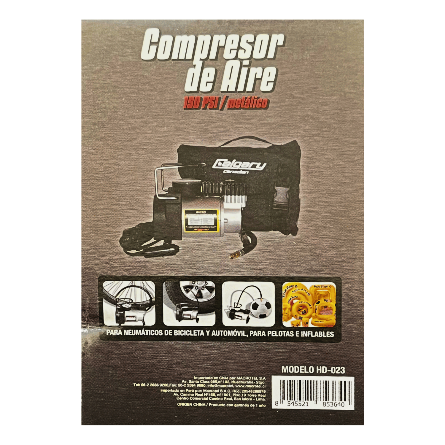 Compresor de Aire Portatil Calgary 150 Psi 12V