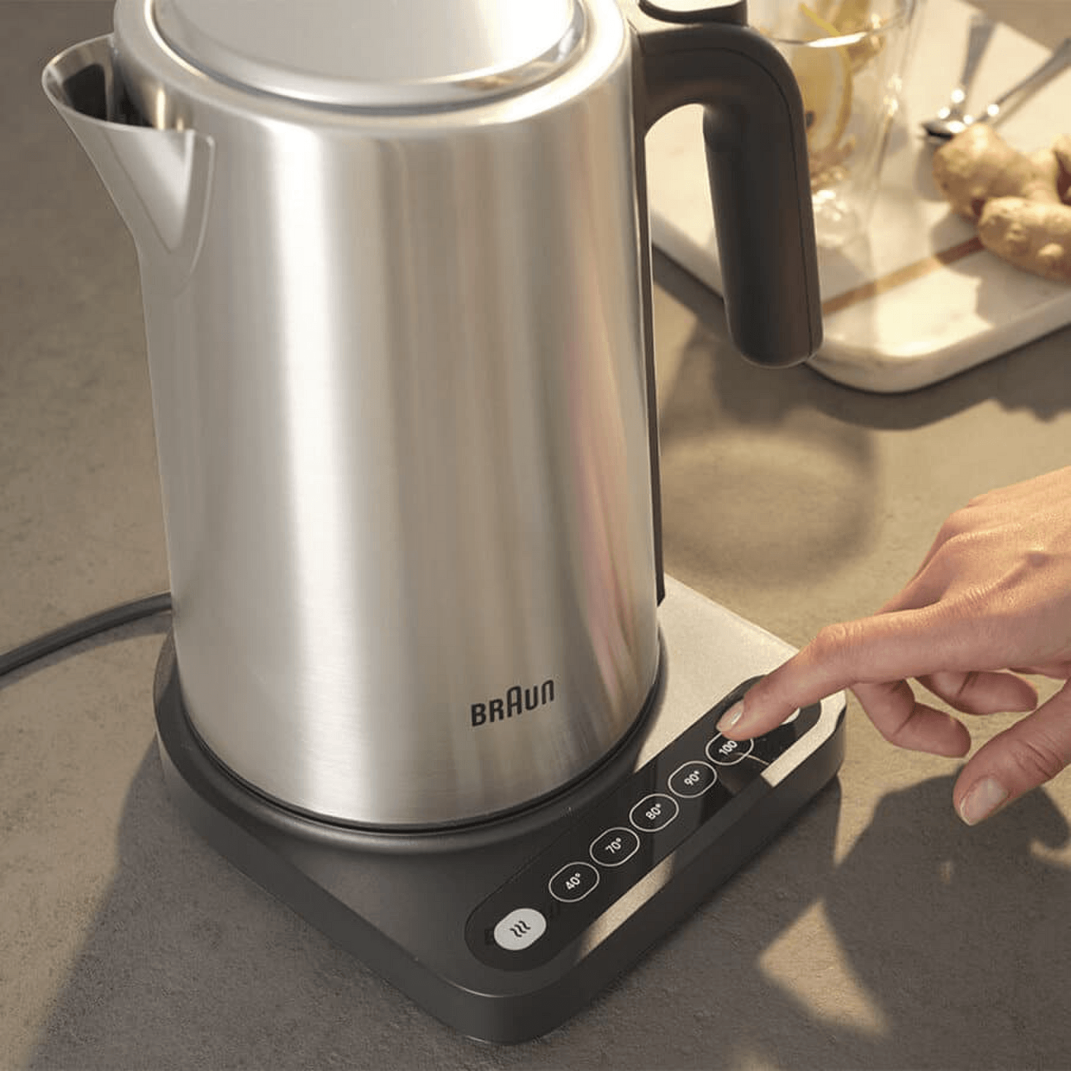 Hervidor Braun Acero 2200W 5 Temperaturas Mantiene Calor