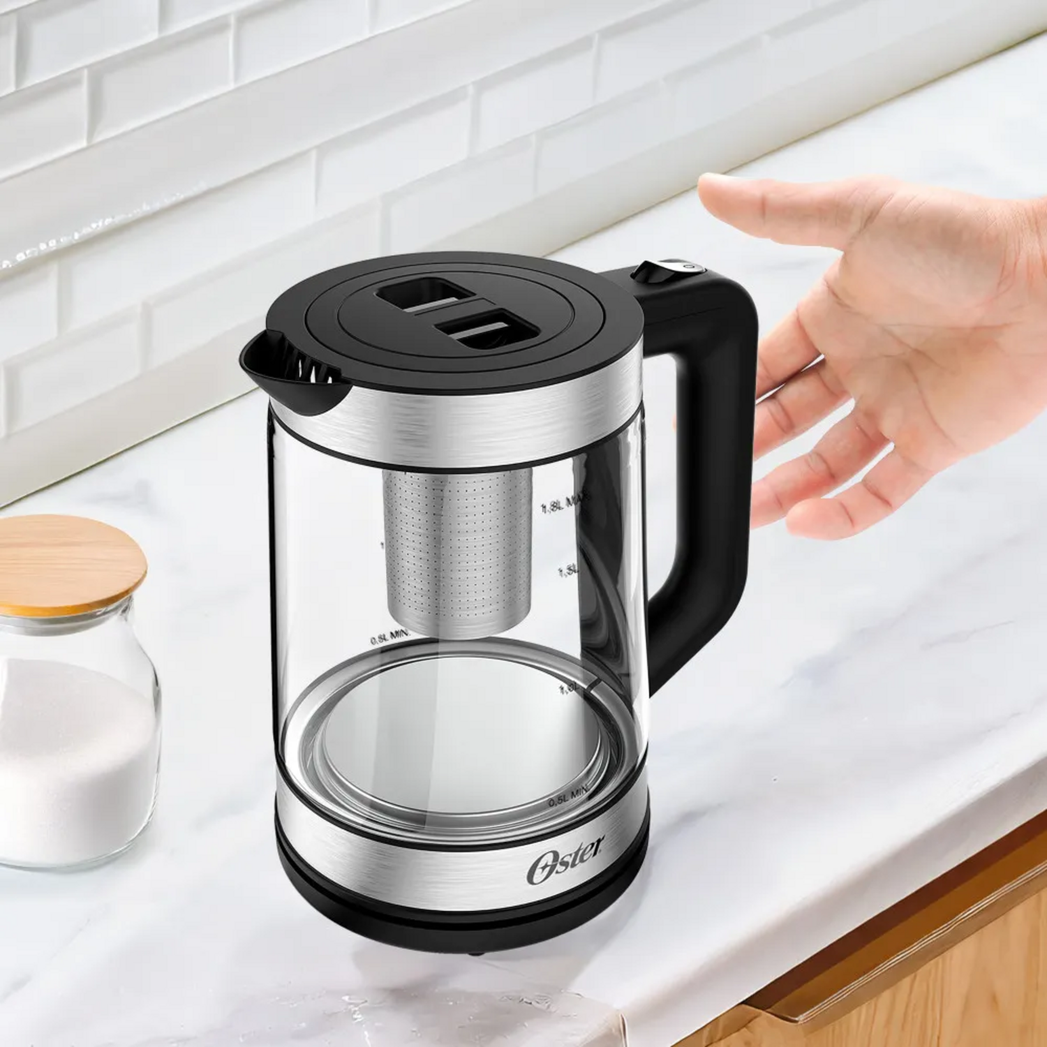 Hervidor Oster Vidro 1.8L Con Infusor Te 2220521