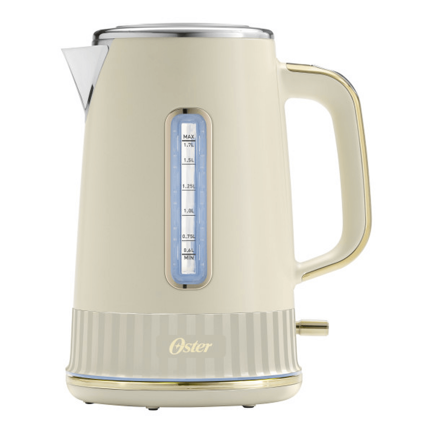 Hervidor Oster Premium Beige Colección 2026 1,7L Luz 2000W con diseño elegante y moderno.