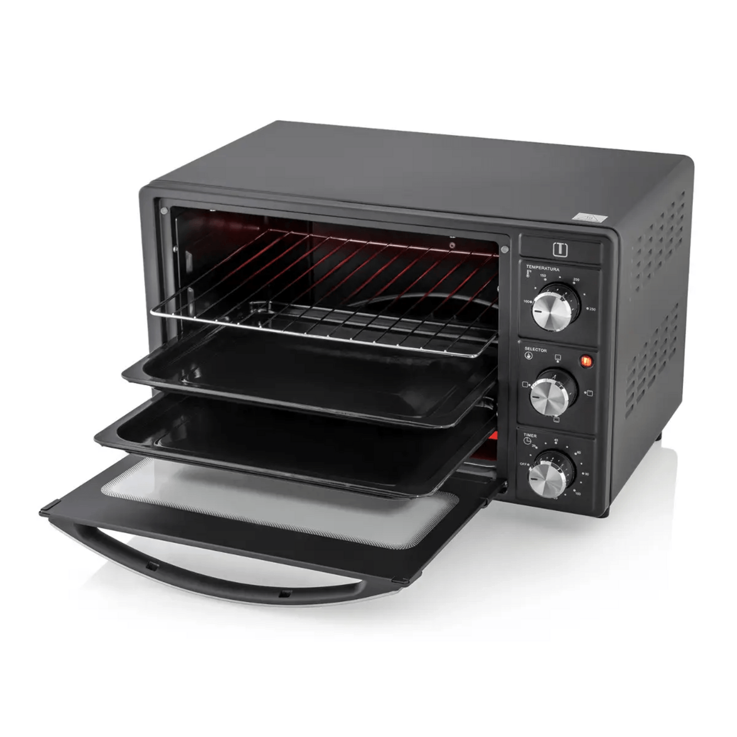 Horno Eléctrico 25 Litros Thomas TH-25N01 Timer Grill Negro