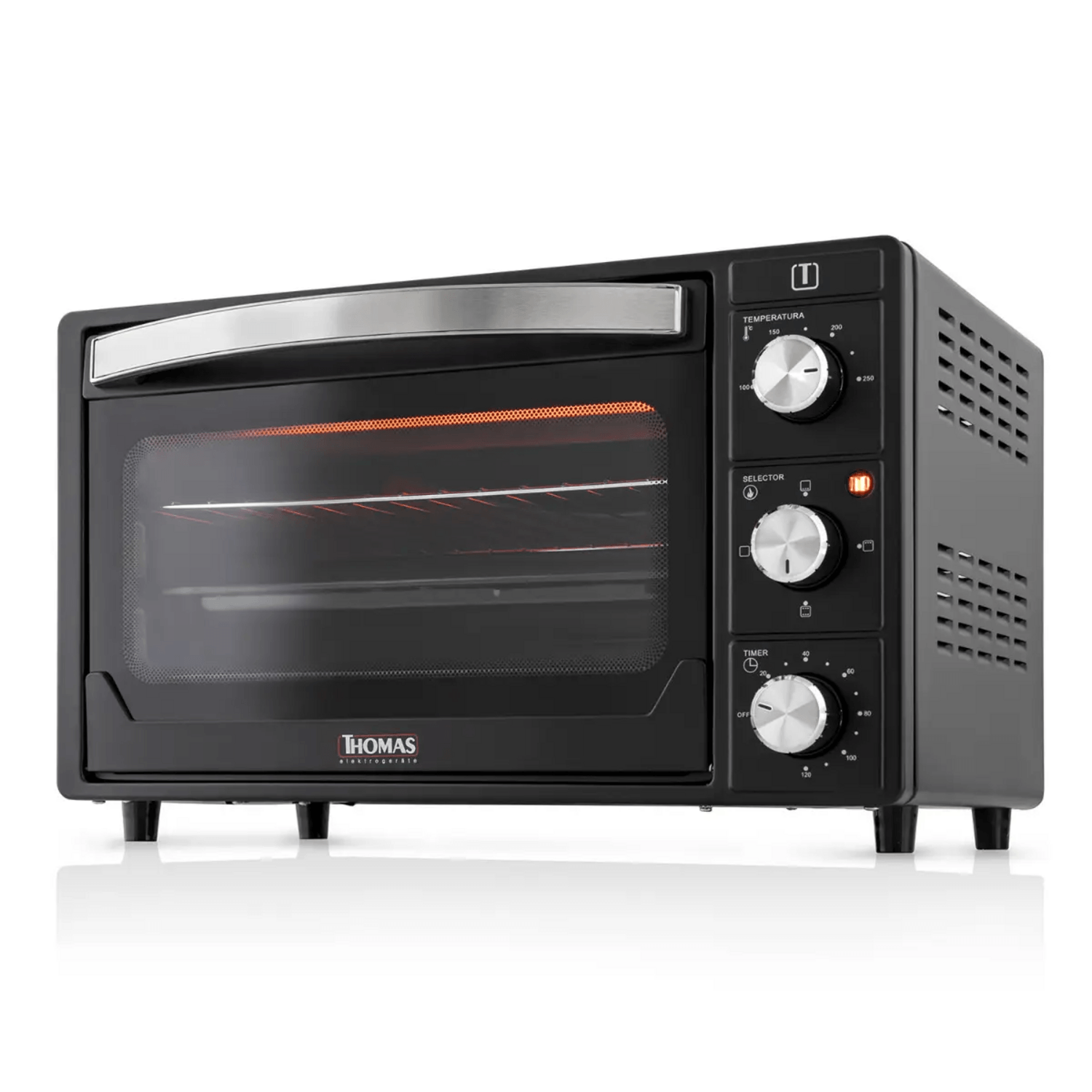 Horno Eléctrico 25 Litros Thomas TH-25N01 Timer Grill Negro