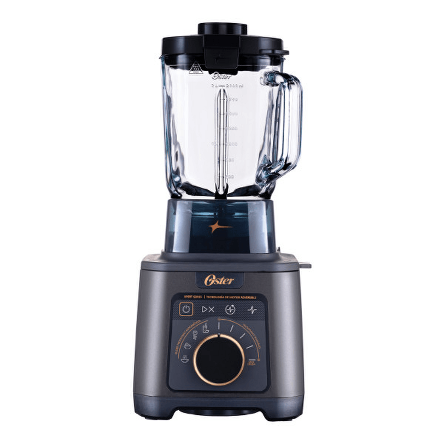 Licuadora Profesional Oster Titan 2200W Vaso Vidrio 2.5L con motor potente y diseño moderno.