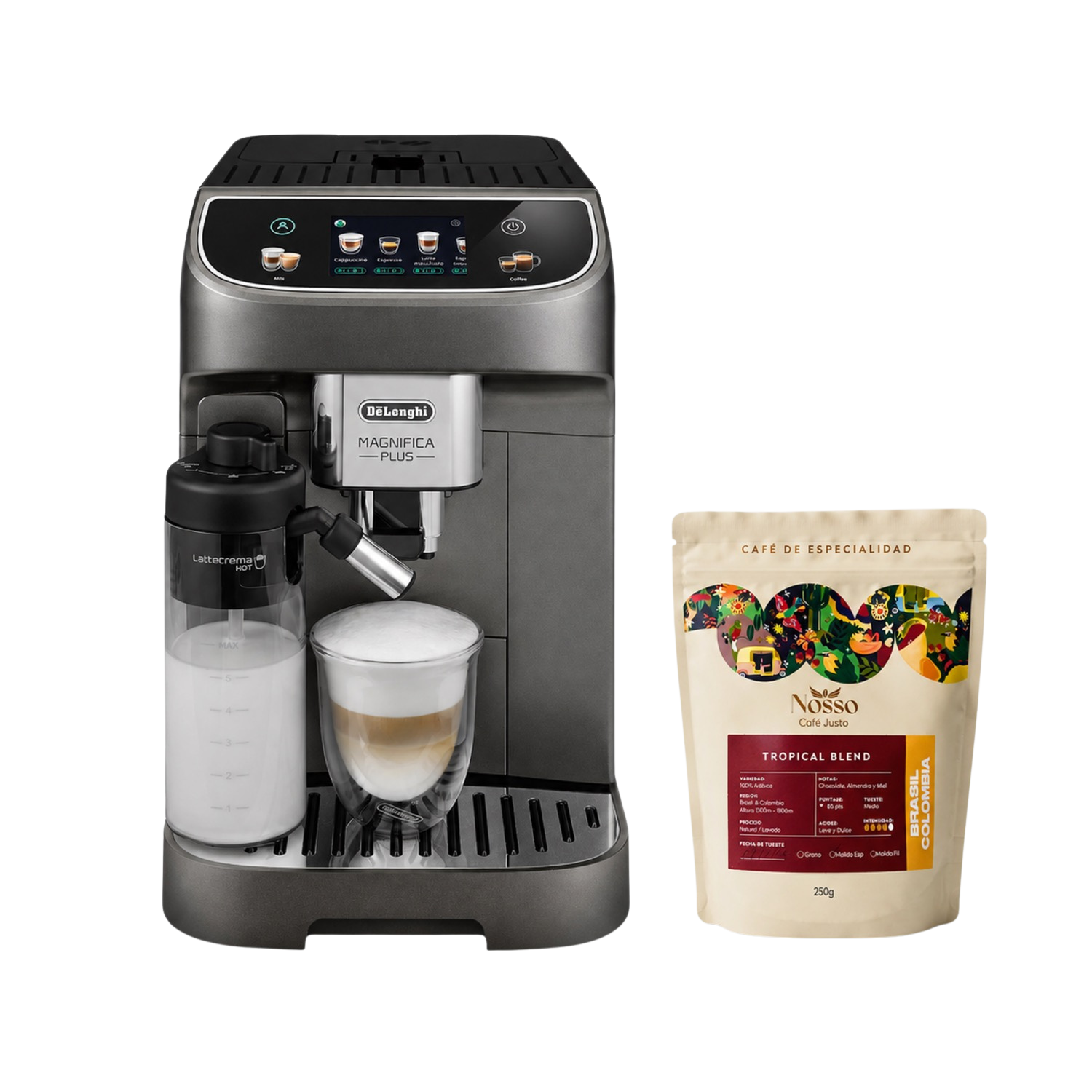 Cafetera DeLonghi Magnifica Plus con Café Nosso Grano 250g