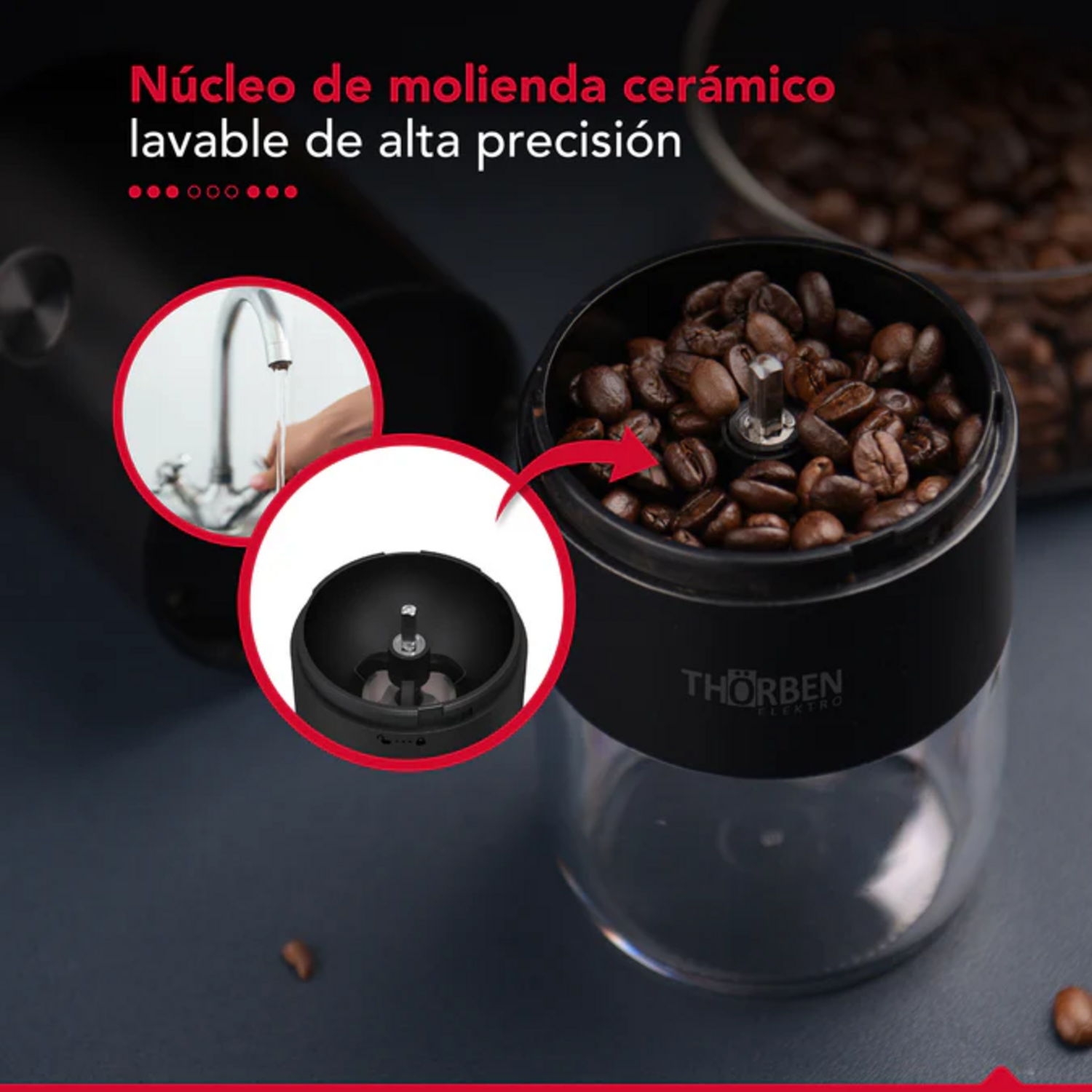 Molinillo Café Thorben USB-C Inalámbrico Muela Cerámica