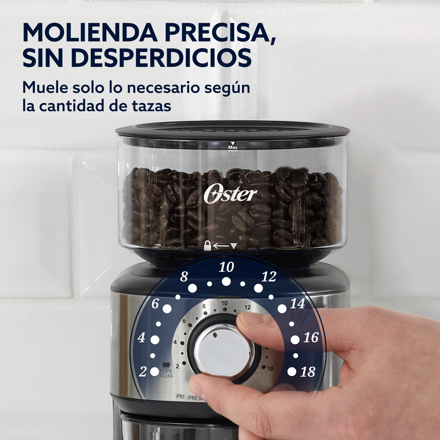 Molinillo de Café Oster Automático Muelas 18 Niveles 227g