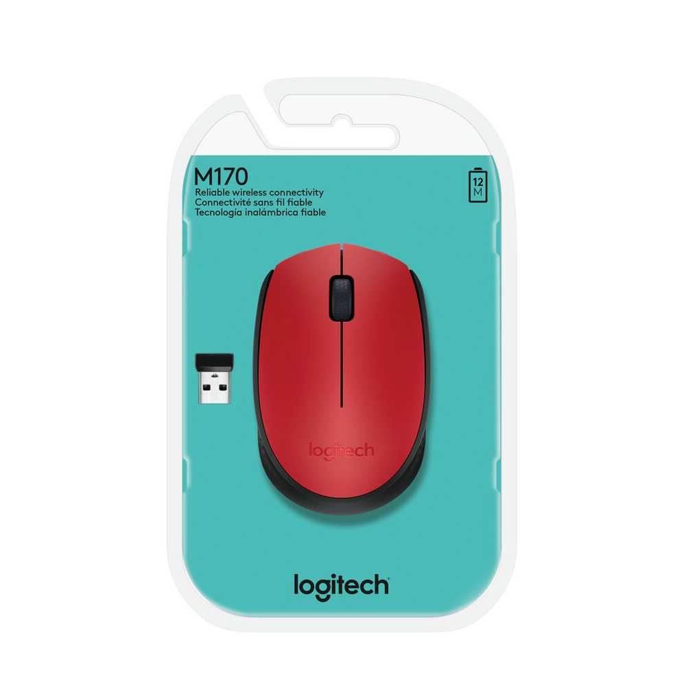 Mouse Inalambrico Logitech M170 Rojo 97855124197 Mouse by Logitech | New Horizons