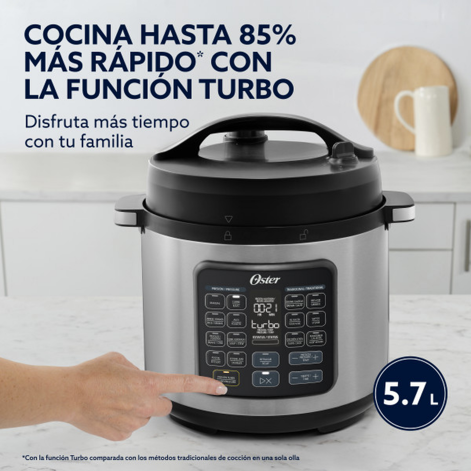 Multiolla Oster Turbo 5.7 L 14 Funciones DiamondForce Gris
