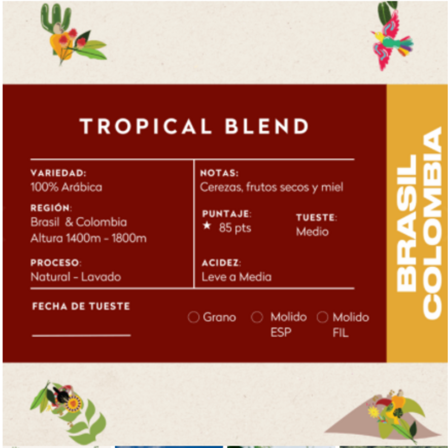 Cafe Molido Nosso Cafe Justo Tropical Blend 250g