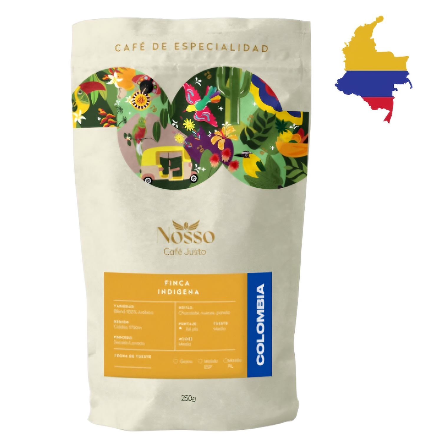 Cafe Molido Espresso Nosso Cafe Justo Finca Indigena 250g