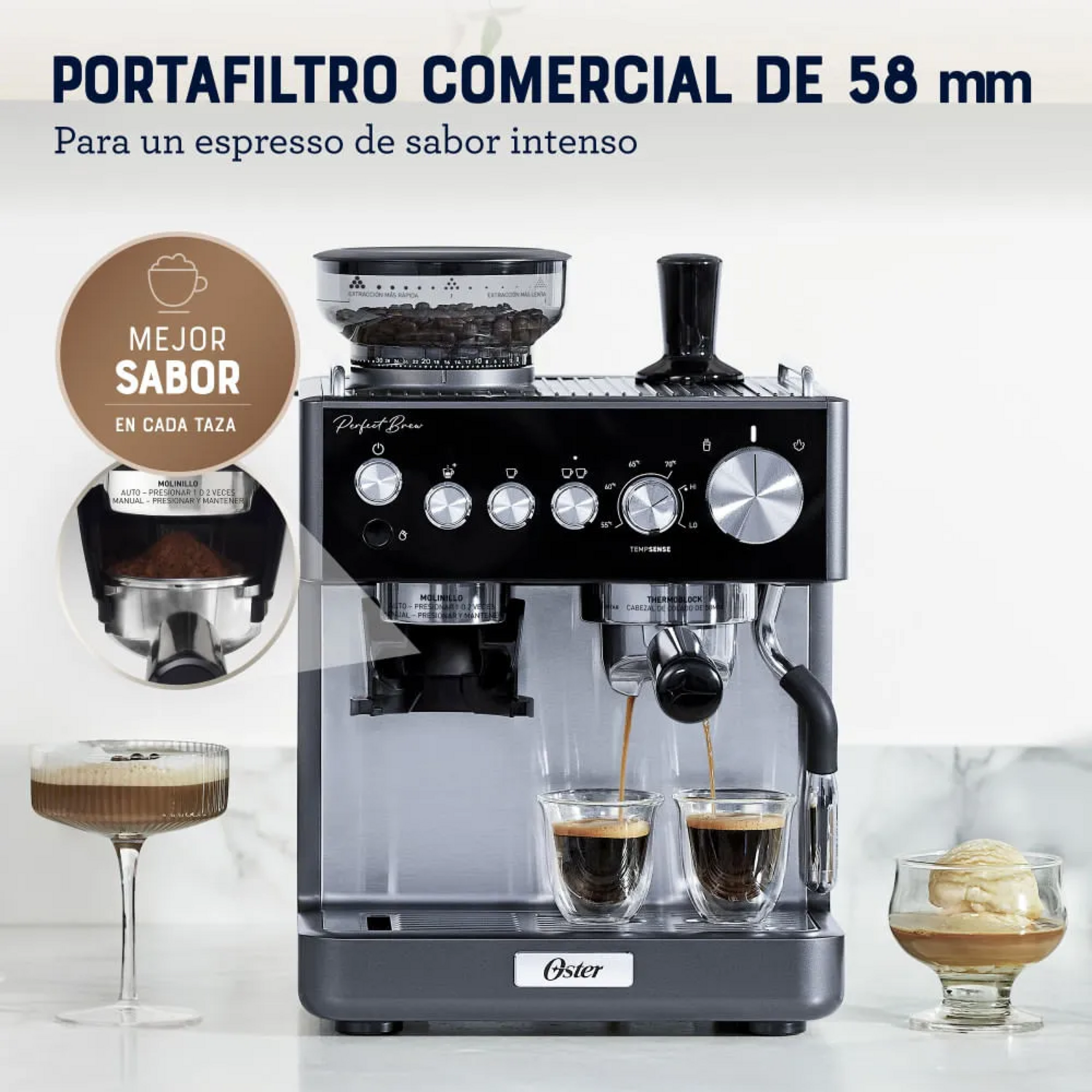 Cafetera Oster Nueva Perfect Brew con Molinillo 2208823