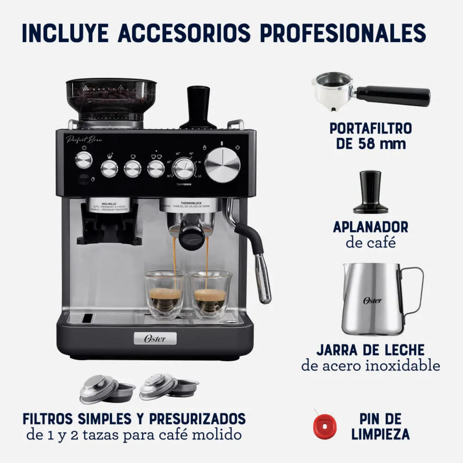 Cafetera Oster Nueva Perfect Brew con Molinillo 2208823