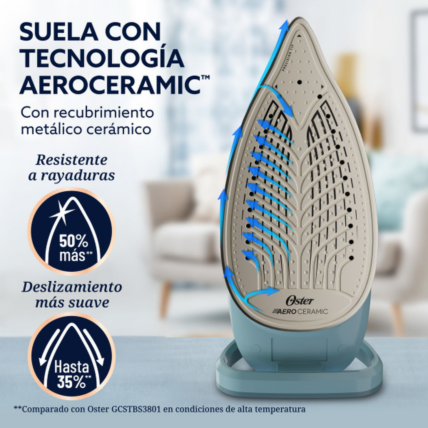 Plancha Oster AeroGlide Plus S7400 Vapor 200gr 1600W