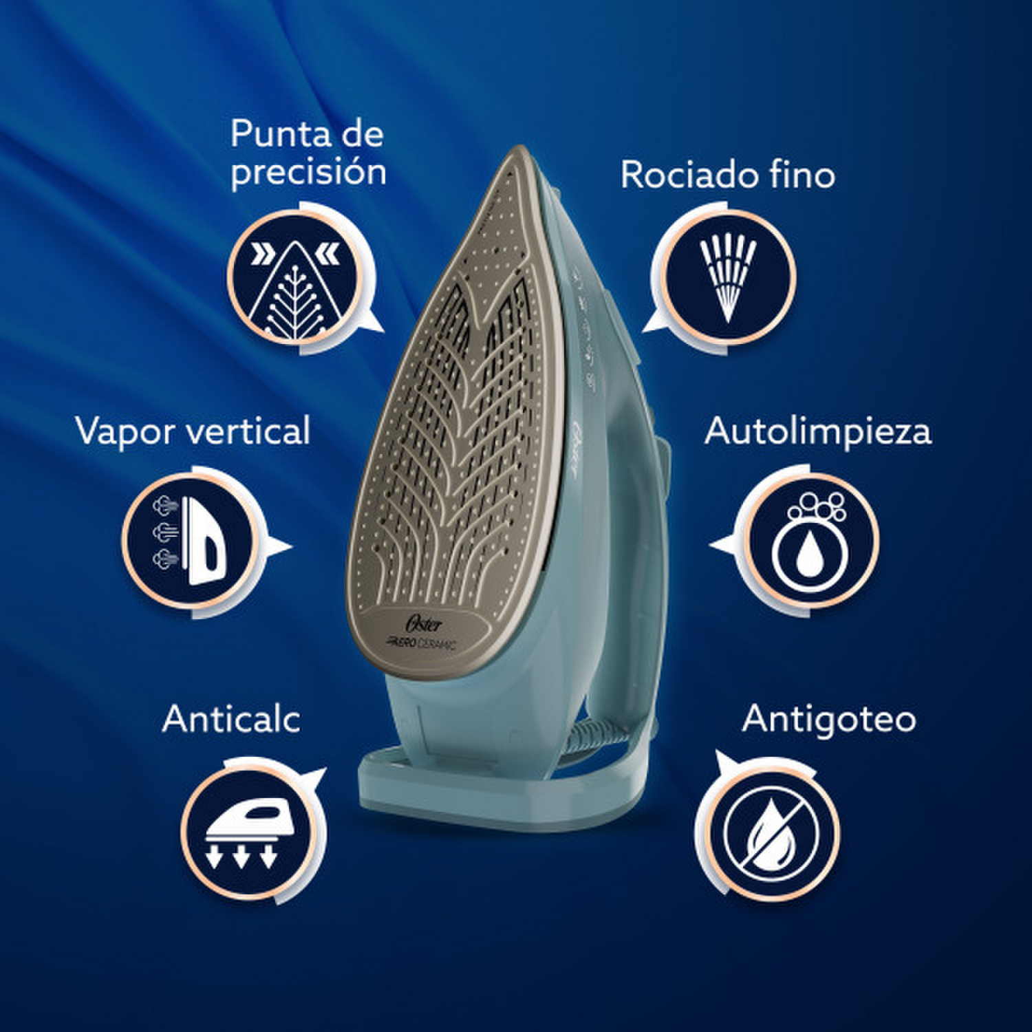 Plancha Oster AeroGlide Plus S7400 Vapor 200gr 1600W