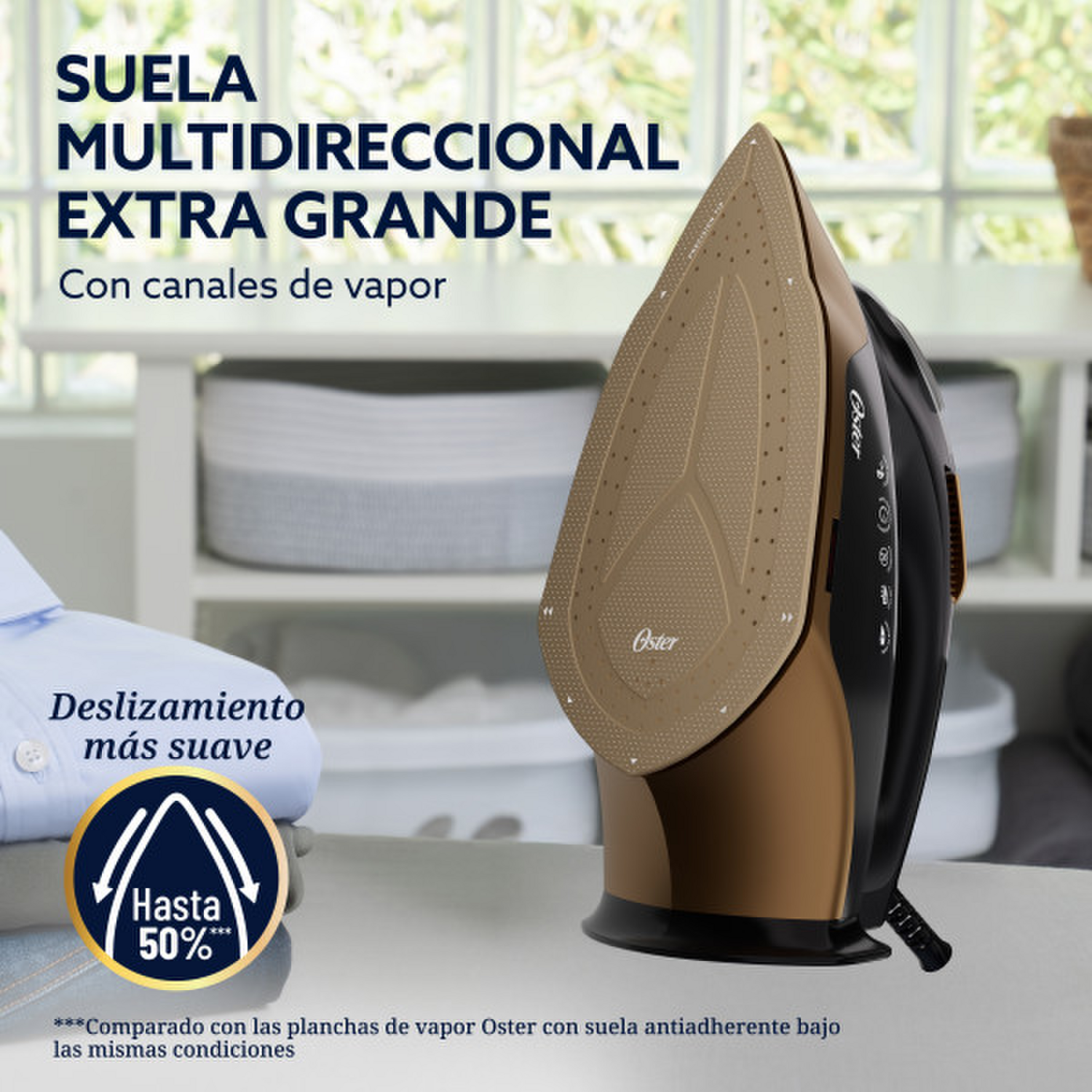 Plancha Oster PressXpress Base Diamante XL Vapor 240g